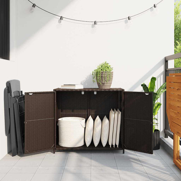 Brauner Gartenschrank Chioveanu 83x45x76cm (Polyrattan)
