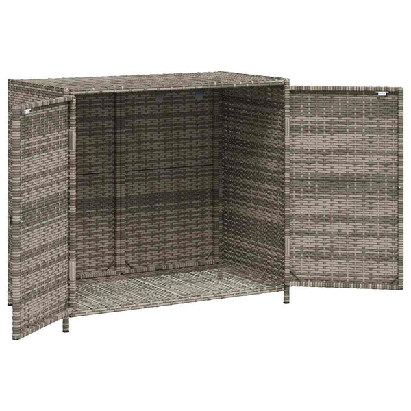 Grauer Garten-Aufbewahrungsschrank Chioveanu 83x45x76cm (Polyrattan)