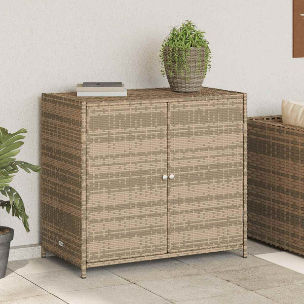 Beiger Gartenschrank Chioveanu 83x45x76cm (Polyrattan)