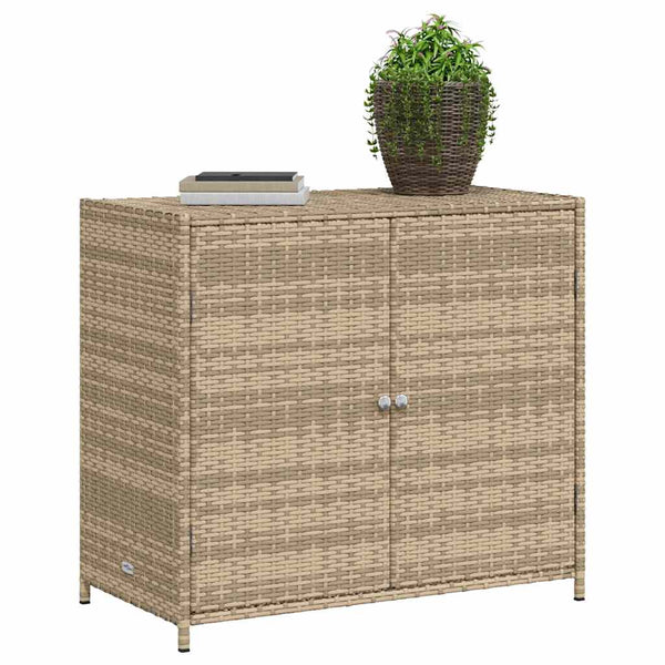 Beiger Gartenschrank Chioveanu 83x45x76cm (Polyrattan)