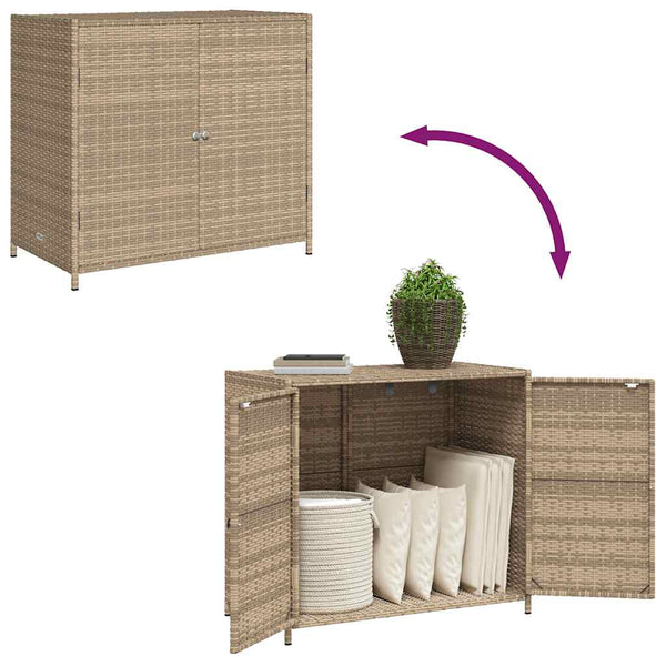 Beiger Gartenschrank Chioveanu 83x45x76cm (Polyrattan)