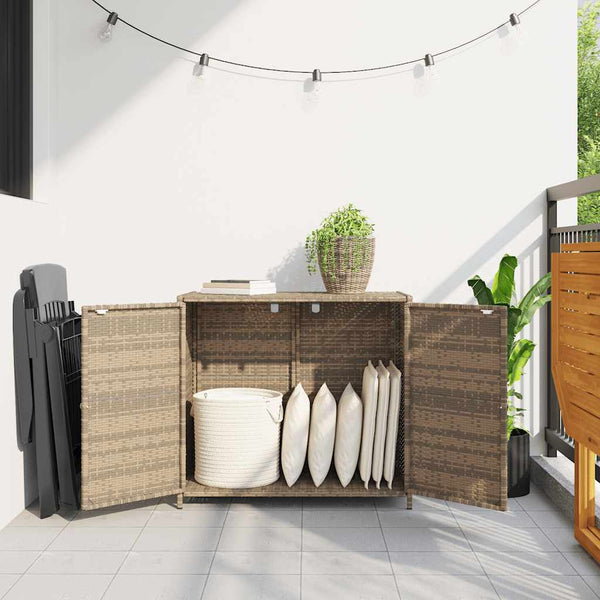 Beiger Gartenschrank Chioveanu 83x45x76cm (Polyrattan)
