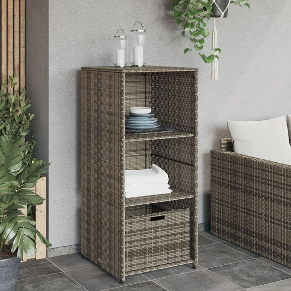 Grauer Gartenschrank Alecsandrina 50x55x115cm (Polyrattan)