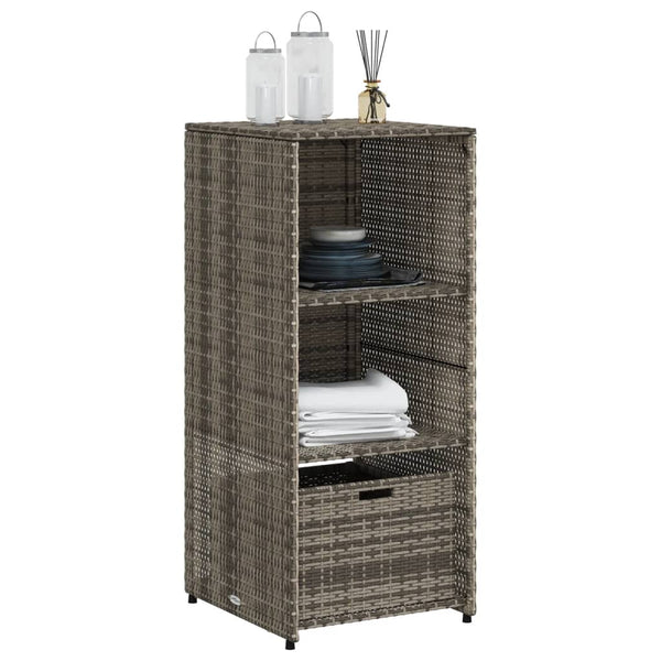 Grauer Gartenschrank Alecsandrina 50x55x115cm (Polyrattan)