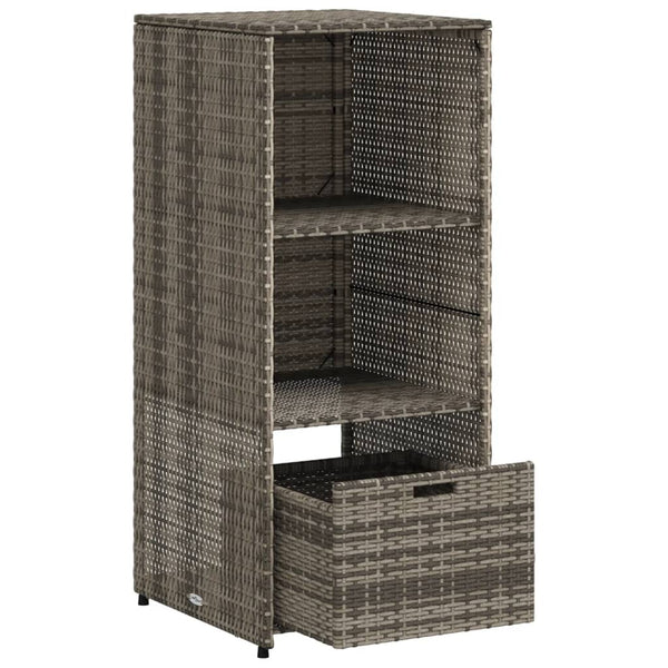 Grauer Gartenschrank Alecsandrina 50x55x115cm (Polyrattan)
