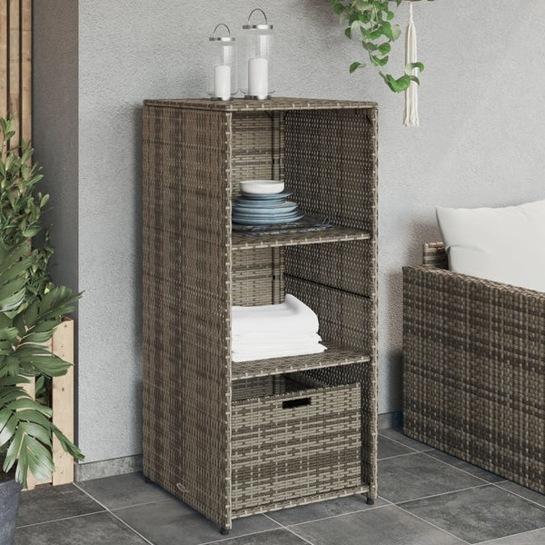 Grauer Gartenschrank Alecsandrina 50x55x115cm (Polyrattan)