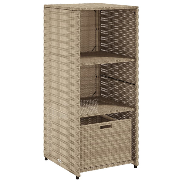 Beiger Gartenschrank Alecsandrina 50x55x115cm (Polyrattan)