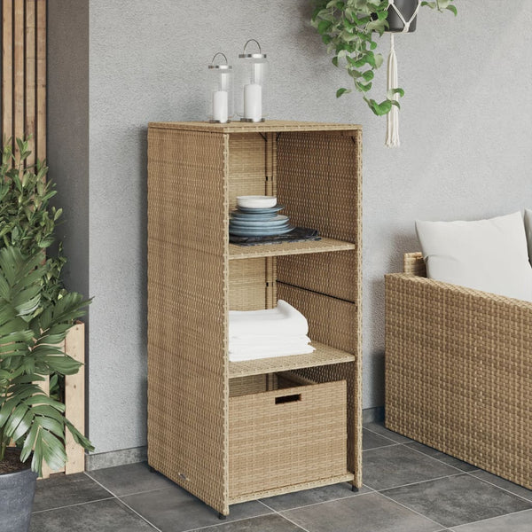 Beiger Gartenschrank Alecsandrina 50x55x115cm (Polyrattan)