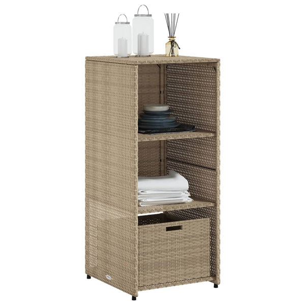 Beiger Gartenschrank Alecsandrina 50x55x115cm (Polyrattan)
