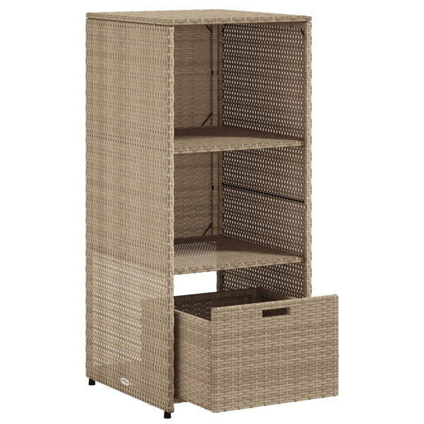 Beiger Gartenschrank Alecsandrina 50x55x115cm (Polyrattan)