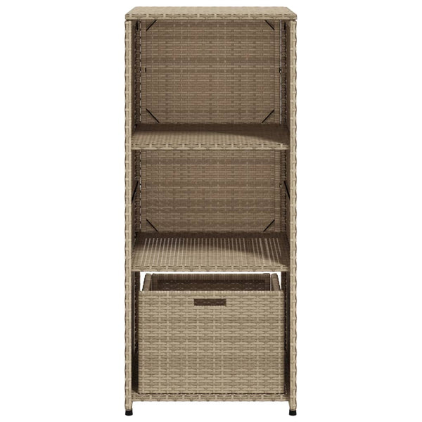 Beiger Gartenschrank Alecsandrina 50x55x115cm (Polyrattan)