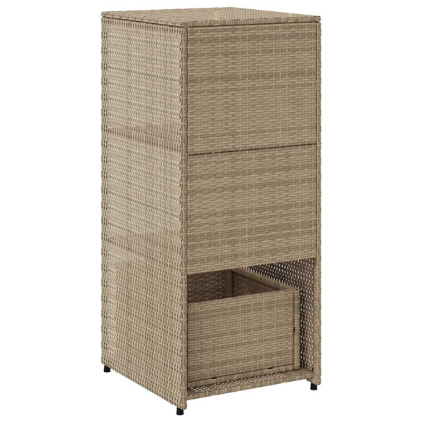 Beiger Gartenschrank Alecsandrina 50x55x115cm (Polyrattan)
