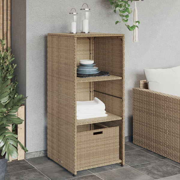 Beiger Gartenschrank Alecsandrina 50x55x115cm (Polyrattan)
