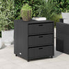 Schwarzer Gartenaufbewahrungsschrank Rufino 55x59x69cm (Polyrattan)