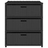 Schwarzer Gartenaufbewahrungsschrank Rufino 55x59x69cm (Polyrattan)