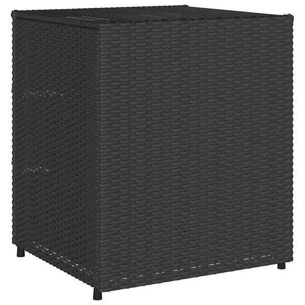 Schwarzer Gartenaufbewahrungsschrank Rufino 55x59x69cm (Polyrattan)