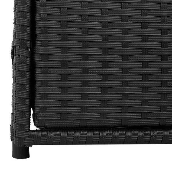 Schwarzer Gartenaufbewahrungsschrank Rufino 55x59x69cm (Polyrattan)
