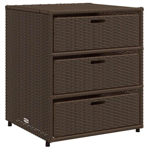 Brauner Gartenschrank Rufino 55x59x69cm (Polyrattan)