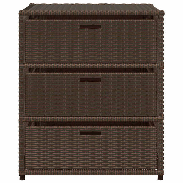 Brauner Gartenschrank Rufino 55x59x69cm (Polyrattan)