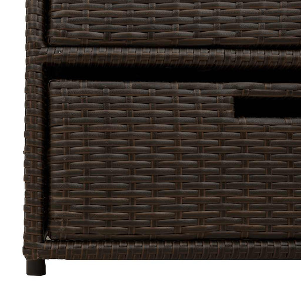 Brauner Gartenschrank Rufino 55x59x69cm (Polyrattan)