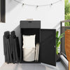 Schwarzer Garten-Aufbewahrungsschrank Calhoun 55x55x111cm (Polyrattan)