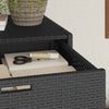 Schwarzer Garten-Aufbewahrungsschrank Calhoun 55x55x111cm (Polyrattan)