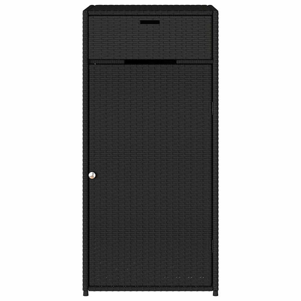 Schwarzer Garten-Aufbewahrungsschrank Calhoun 55x55x111cm (Polyrattan)