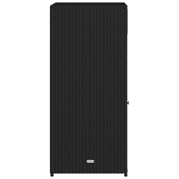 Schwarzer Garten-Aufbewahrungsschrank Calhoun 55x55x111cm (Polyrattan)