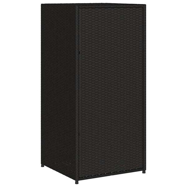 Schwarzer Garten-Aufbewahrungsschrank Calhoun 55x55x111cm (Polyrattan)