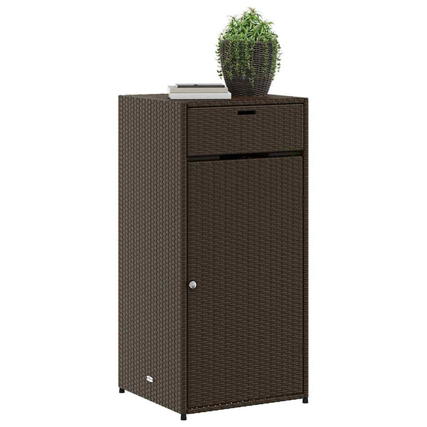 Brauner Garten-Aufbewahrungsschrank Calhoun 55x55x111cm (Polyrattan)