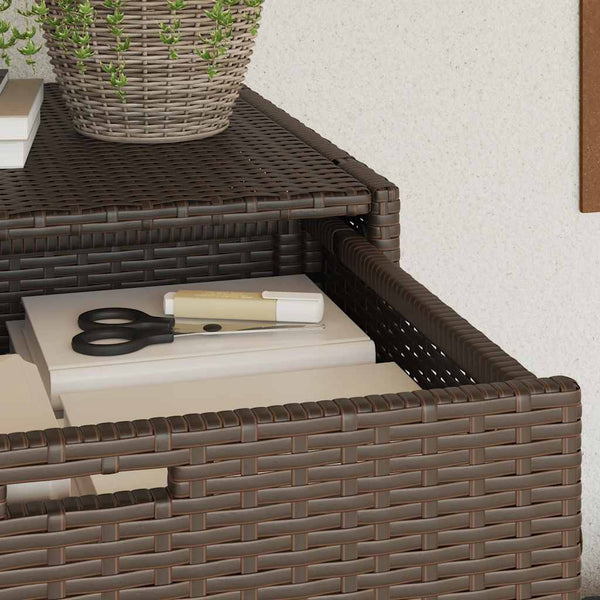 Brauner Garten-Aufbewahrungsschrank Calhoun 55x55x111cm (Polyrattan)