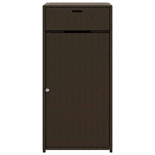 Brauner Garten-Aufbewahrungsschrank Calhoun 55x55x111cm (Polyrattan)