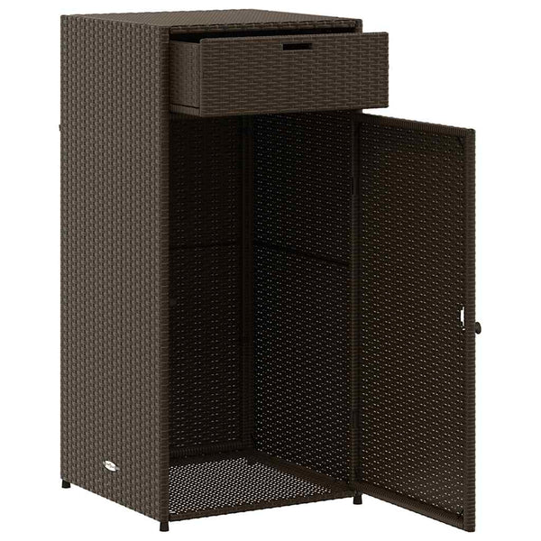 Brauner Garten-Aufbewahrungsschrank Calhoun 55x55x111cm (Polyrattan)