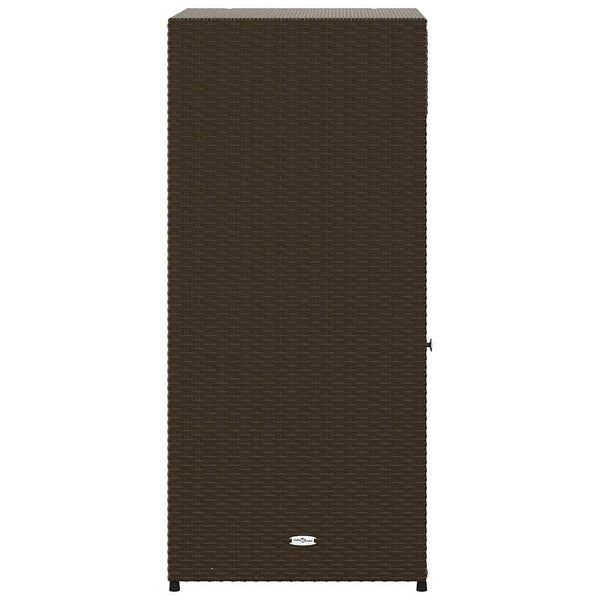 Brauner Garten-Aufbewahrungsschrank Calhoun 55x55x111cm (Polyrattan)