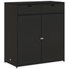 Schwarzer Gartenschrank Calhoun 105x55x113cm (Polyrattan)