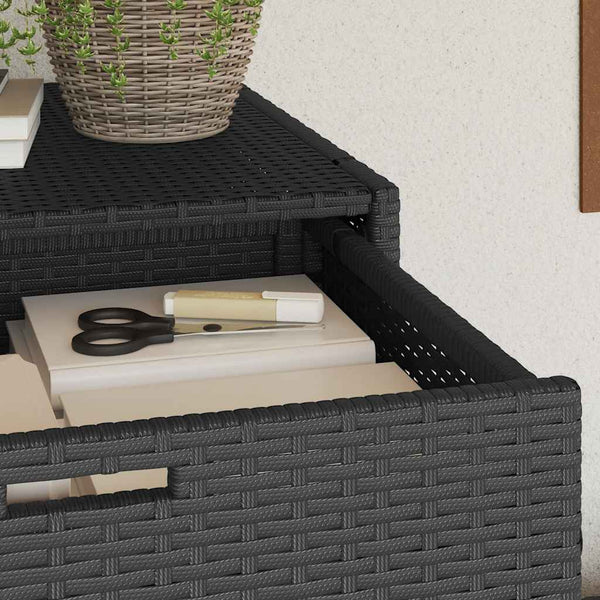 Schwarzer Gartenschrank Calhoun 105x55x113cm (Polyrattan)