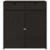 Schwarzer Gartenschrank Calhoun 105x55x113cm (Polyrattan)