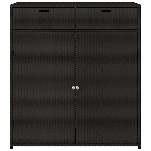 Schwarzer Gartenschrank Calhoun 105x55x113cm (Polyrattan)