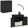 Schwarzer Gartenschrank Calhoun 105x55x113cm (Polyrattan)