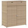Beige puutarhan säilytyskaappi Calhoun 105x55x113cm (polyrottinki)
