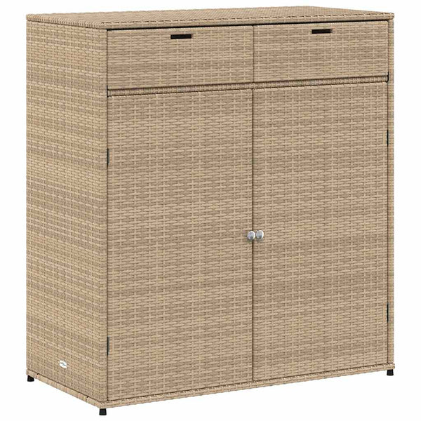 Beige puutarhan säilytyskaappi Calhoun 105x55x113cm (polyrottinki)