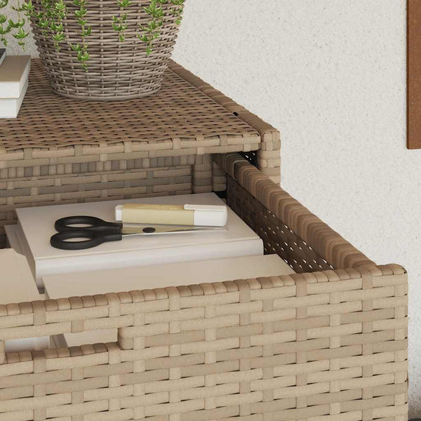 Beige puutarhan säilytyskaappi Calhoun 105x55x113cm (polyrottinki)