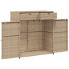 Beige puutarhan säilytyskaappi Calhoun 105x55x113cm (polyrottinki)