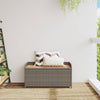 Graue Aufbewahrungsbank Freige 100x50x52cm (Polyrattan und Akazienholz)