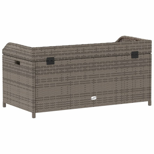 Graue Aufbewahrungsbank Freige 100x50x52cm (Polyrattan und Akazienholz)