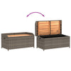 Graue Aufbewahrungsbank Freige 100x50x52cm (Polyrattan und Akazienholz)