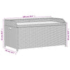 Graue Aufbewahrungsbank Freige 100x50x52cm (Polyrattan und Akazienholz)