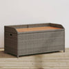 Graue Aufbewahrungsbank Freige 100x50x52cm (Polyrattan und Akazienholz)