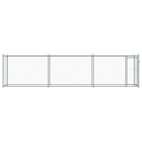 Grauer Hundekäfig mit Tür Simena 6x2x1,5 m (verzinkter Stahl)