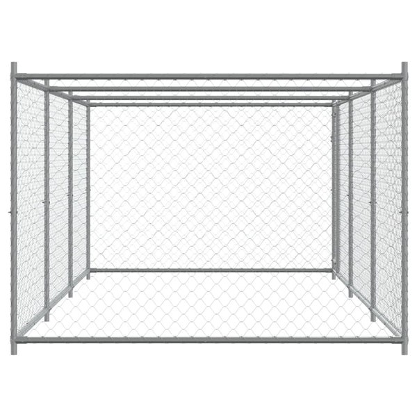 Grauer Hundekäfig mit Tür Simena 6x2x1,5 m (verzinkter Stahl)